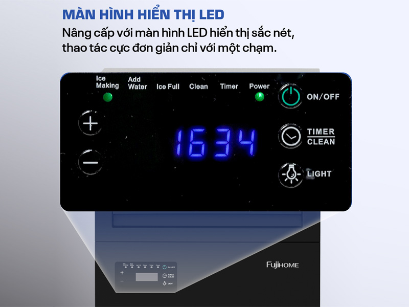 Màn hình hiển thị LED Máy làm đá kèm lọc nước UF Fujihome IM45C
