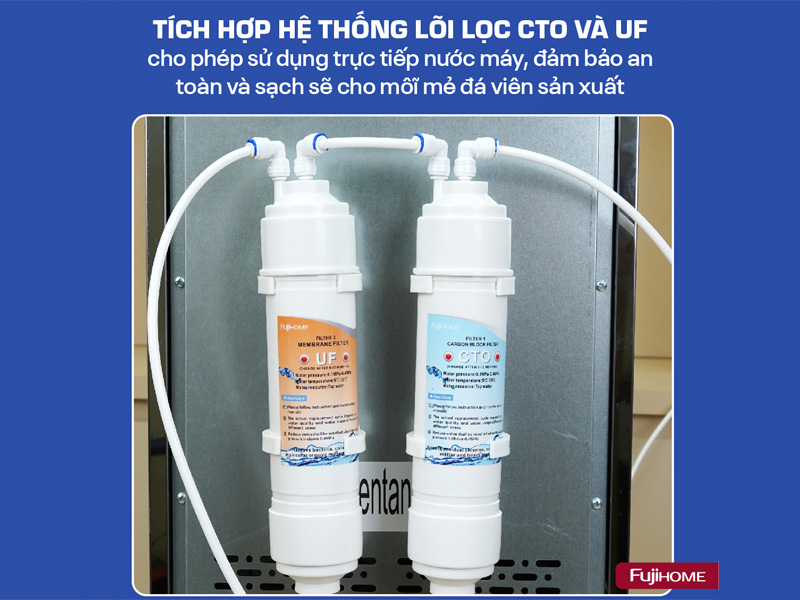 Hệ thống lõi lọc Máy làm đá kèm lọc nước UF Fujihome IM45C