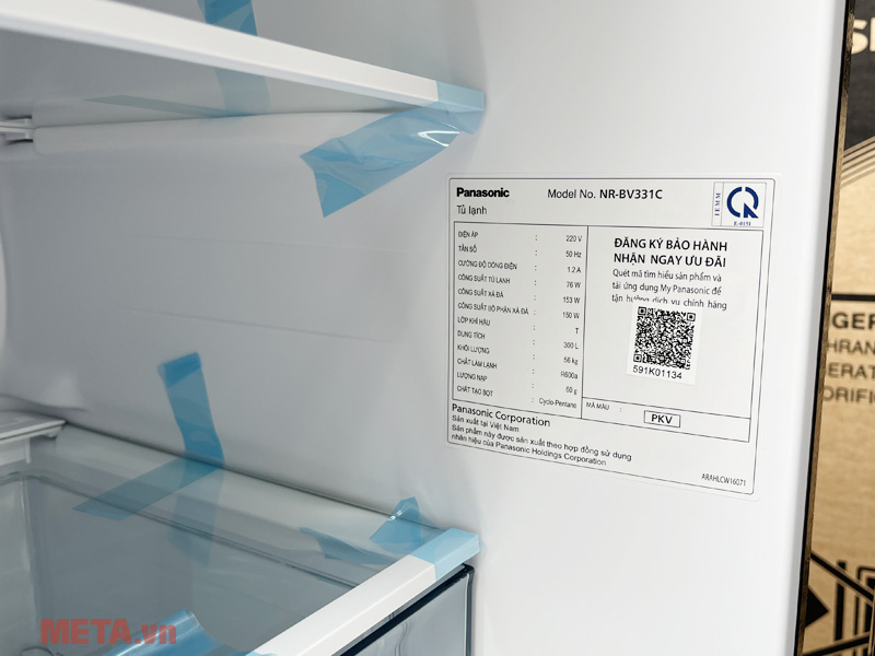 Tủ lạnh Panasonic Inverter 300 lít NR-BV331CPKV