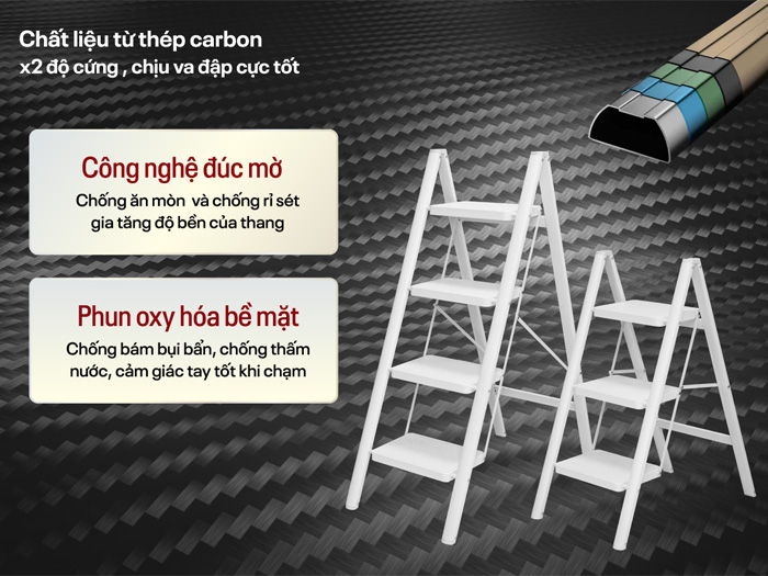 Thang ghế gấp gọn 4 bậc Fujihome SL104W (White)