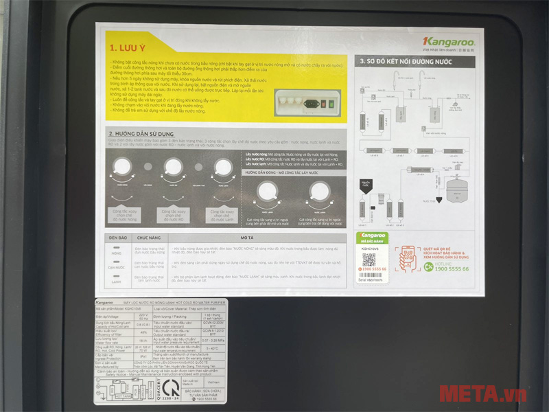 Máy lọc nước Kangaroo Hydrogen Infinity nóng lạnh KGHC10V6