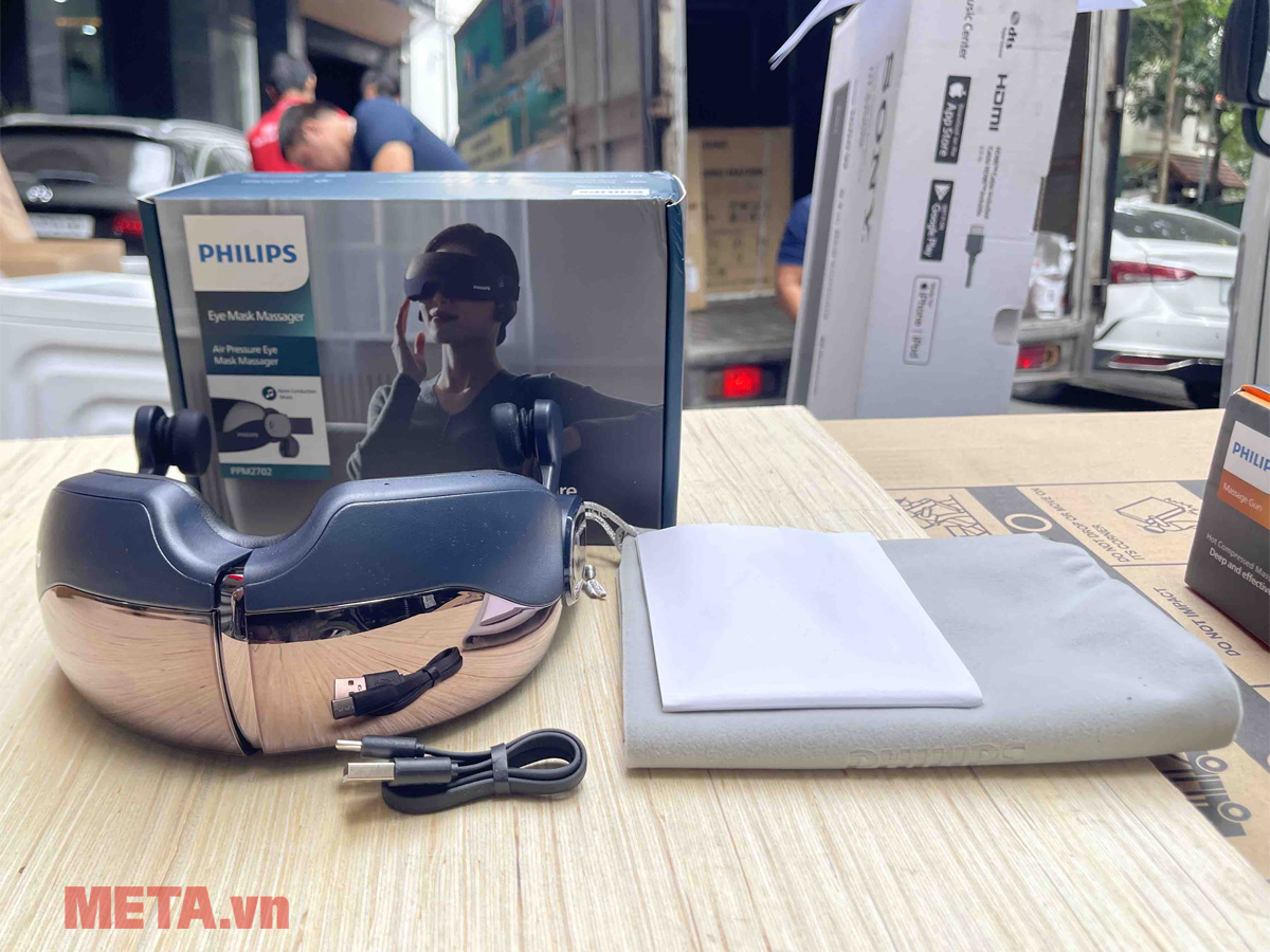 Trọn bộ sản phẩm Máy massage mắt Philips PPM2702 Máy massage mắt Philips PPM2702