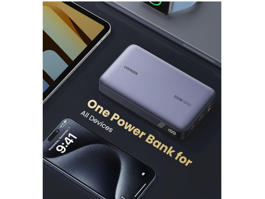 Sạc dự phòng nhanh Ugreen PD 100W Nexode 20.000 mAh 25188
