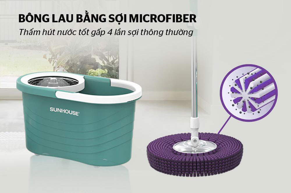 Bộ lau nhà xoay 360 độ Sunhouse KS-CL300IB