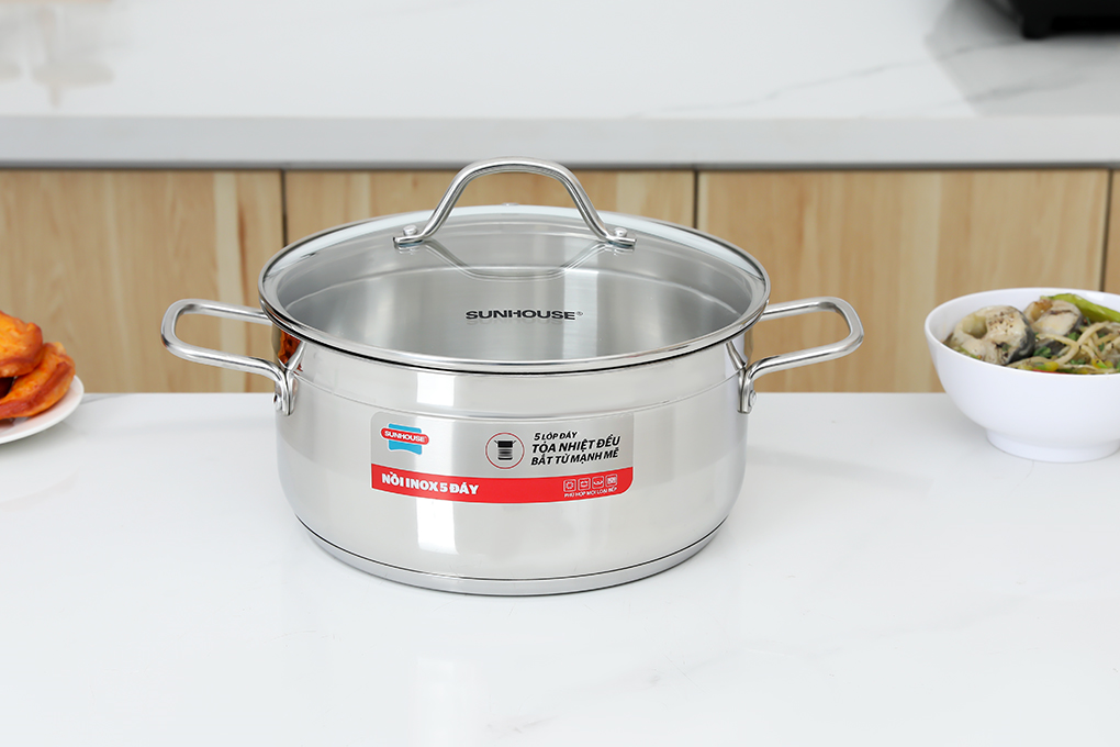 Bộ nồi inox 5 đáy Sunhouse SHG669
