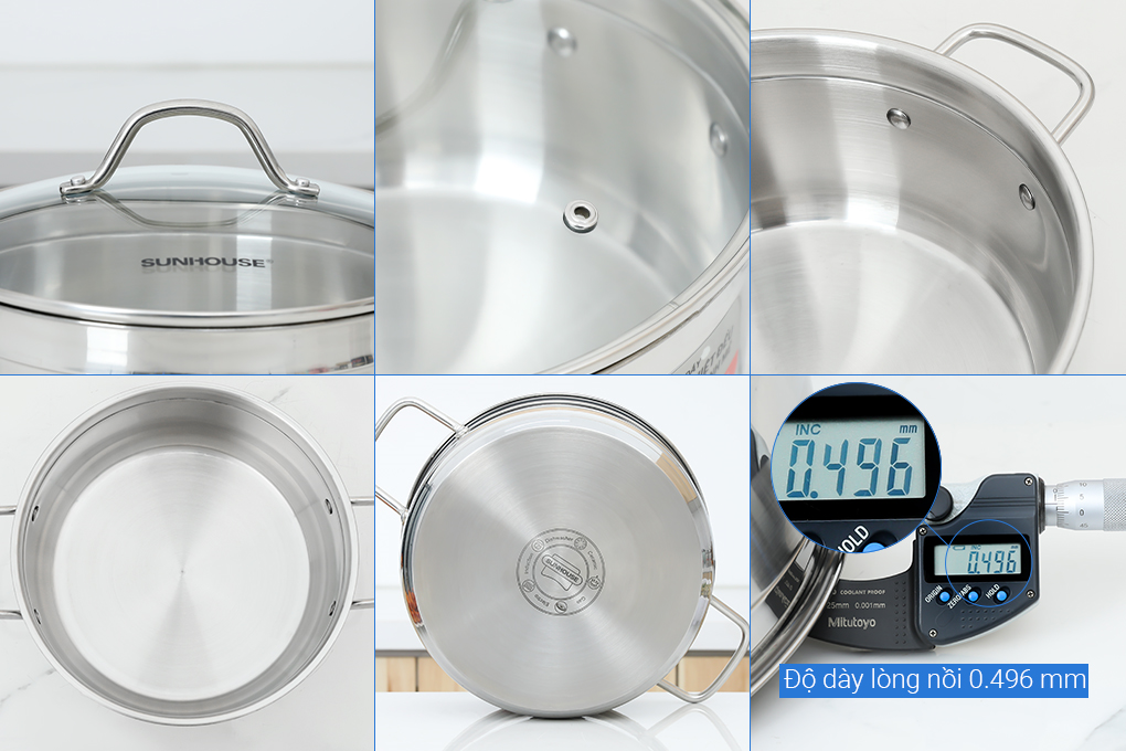 Bộ nồi inox 5 đáy Sunhouse SHG669