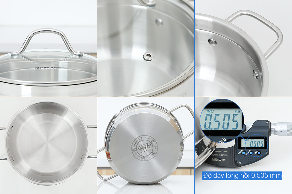 Bộ nồi inox 5 đáy Sunhouse SHG669
