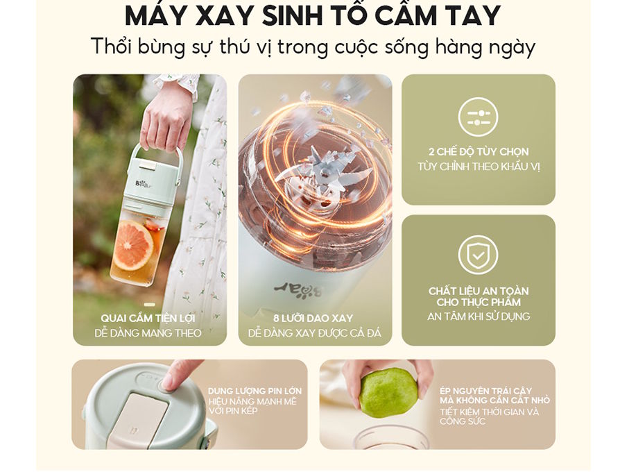 Máy xay sinh tố cầm tay Bear SB-MX04X