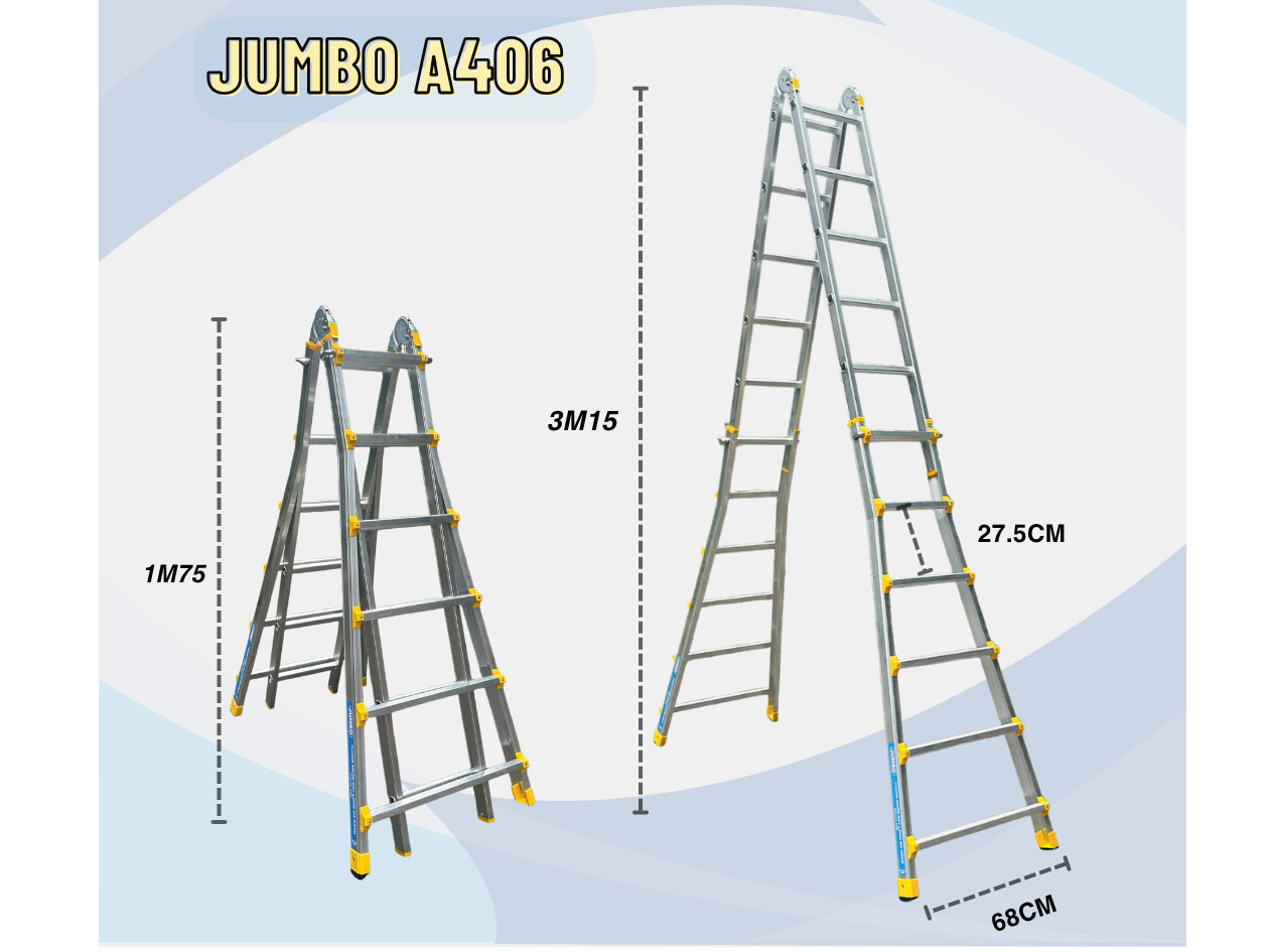 Thang nhôm rút lồng Jumbo A406