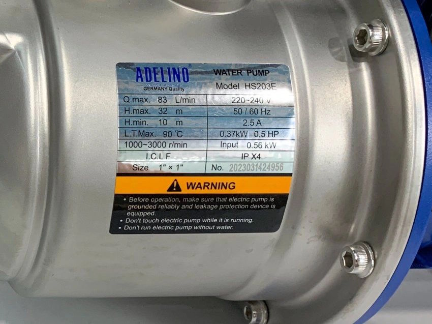 Máy bơm tăng áp biến tần Adelino HS203E