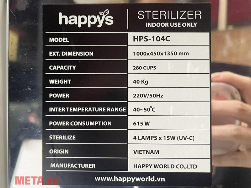 Thông số kỹ thuật của HPS-104C HPS-104C