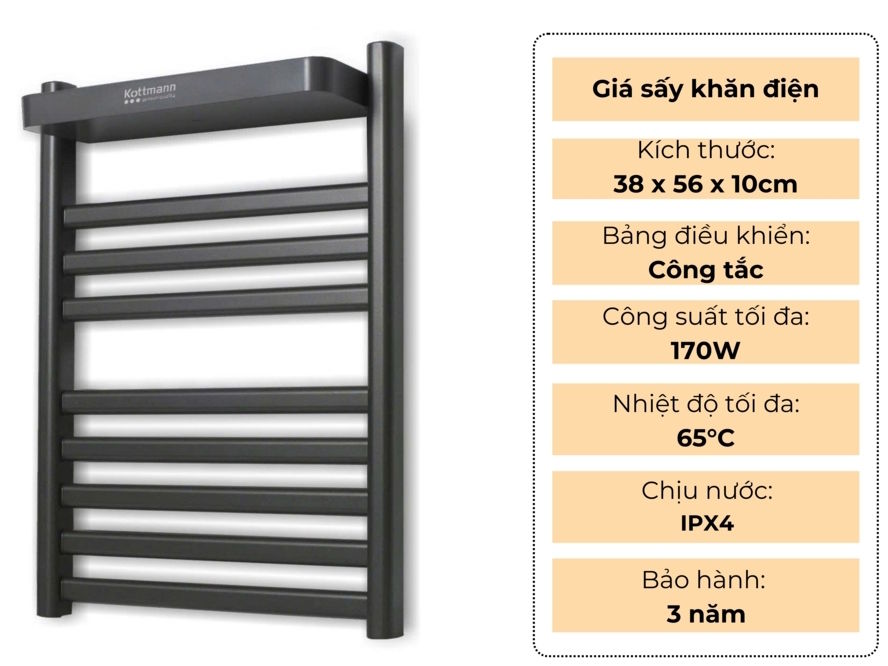 Giá sấy khăn Kottmann K4