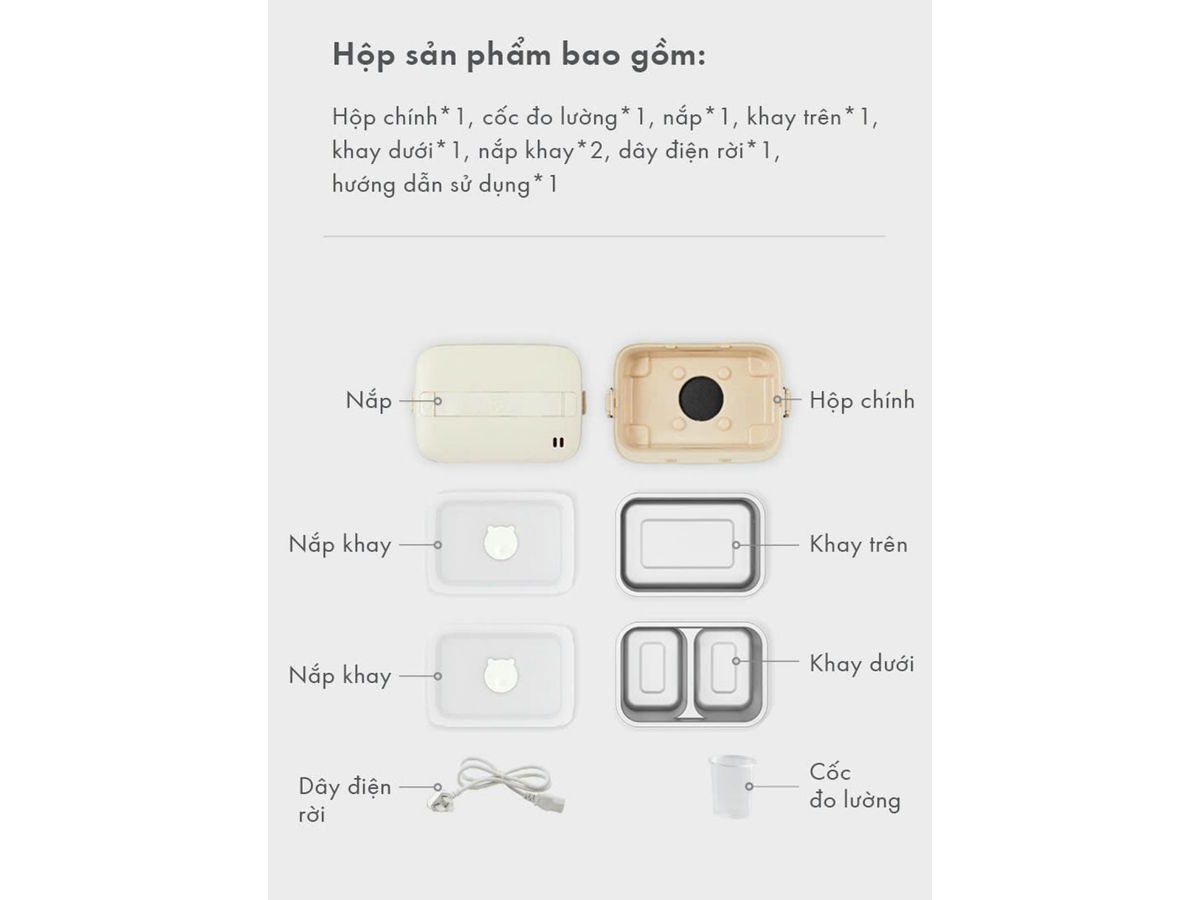 Hộp cơm điện Bear LB-4H12C 1.2 lít