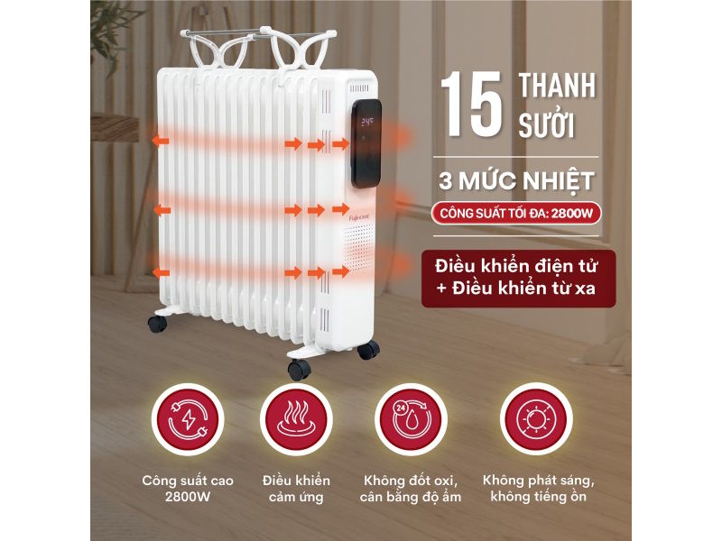 Máy sưởi dầu Fujihome OH8615