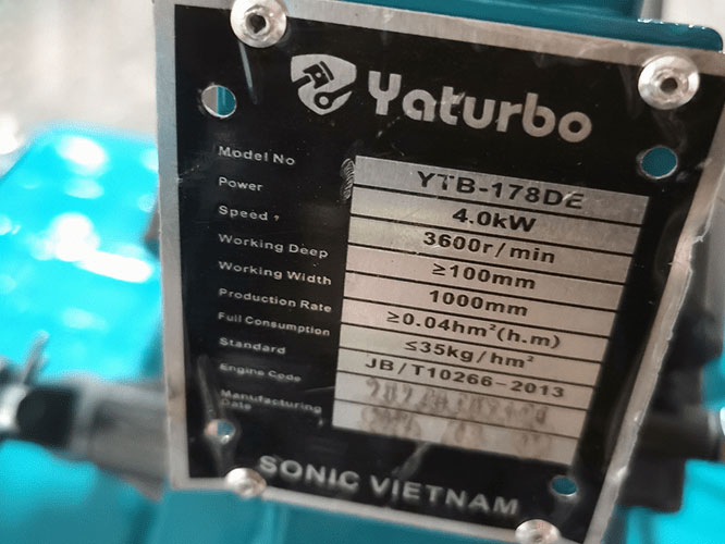Máy xới đất Mini Yaturbo YTB-178DY (Diesel)