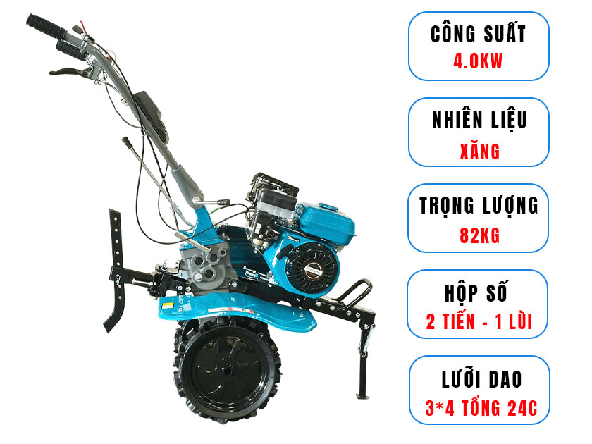 Máy xới đất mini Yaturbo YTB-710BY (xăng + dây curoa)