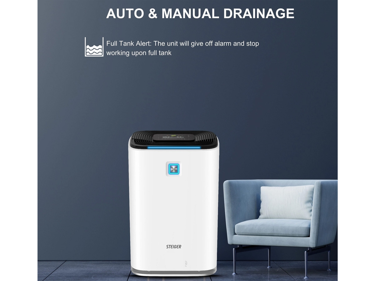 Máy hút ẩm kết hợp lọc không khí Steiger STG - 835DW Pro (Sấy quần áo, màng lọc HEPA, 35 lít/ngày)