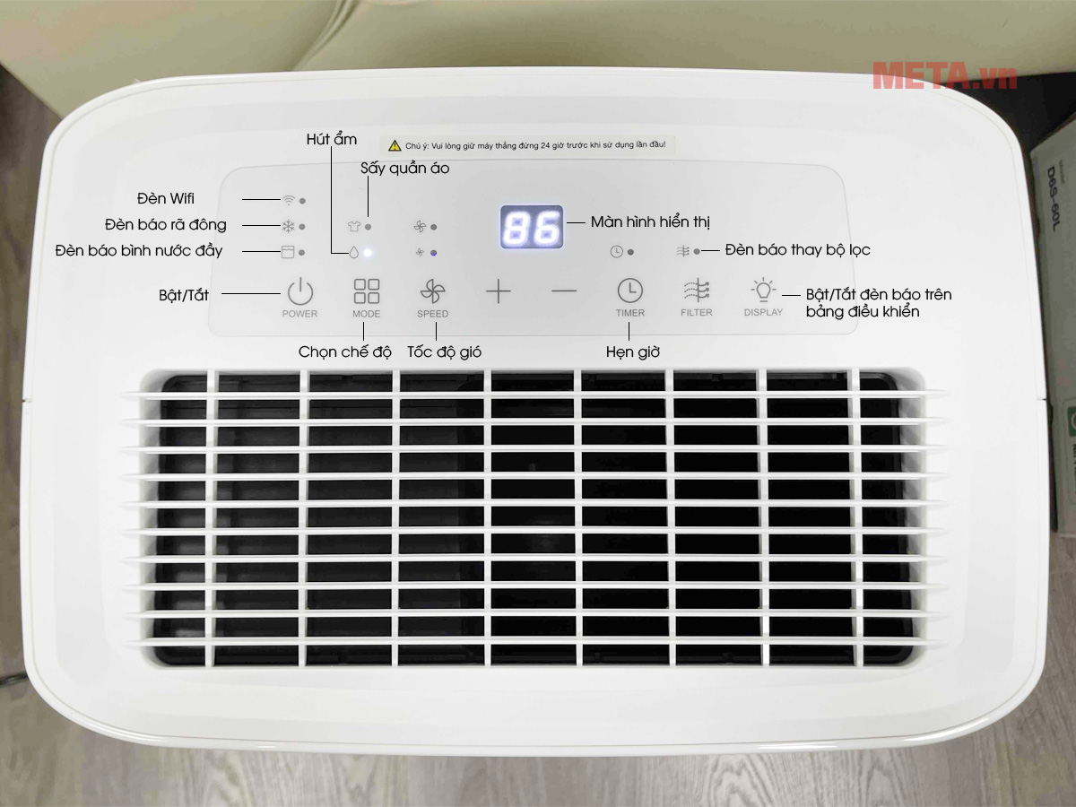 Máy hút ẩm lọc không khí Lumias D6S-60L (60 lít/ngày, 160m2)