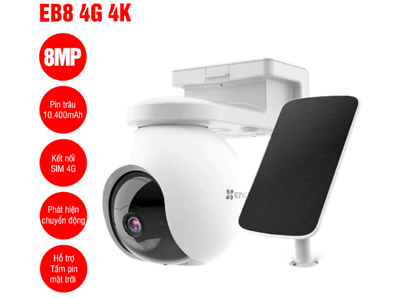 Camera pin sạc Ezviz EB8 4G 4K