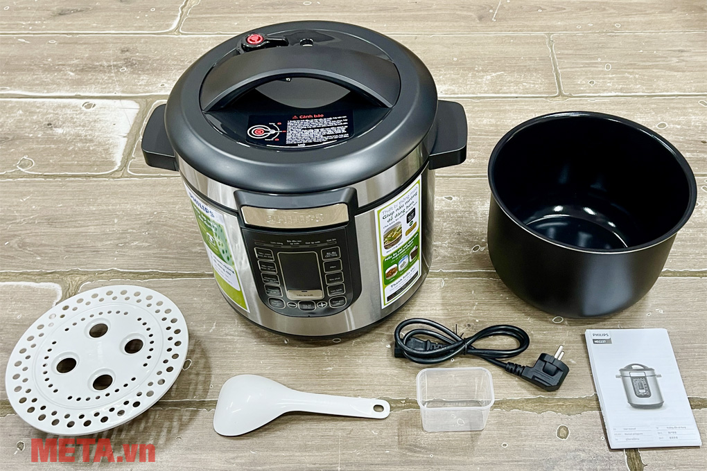 Trọn bộ sản phẩm nồi áp suất điện Philips HD2237/66 Nồi áp suất điện Philips HD2237/66