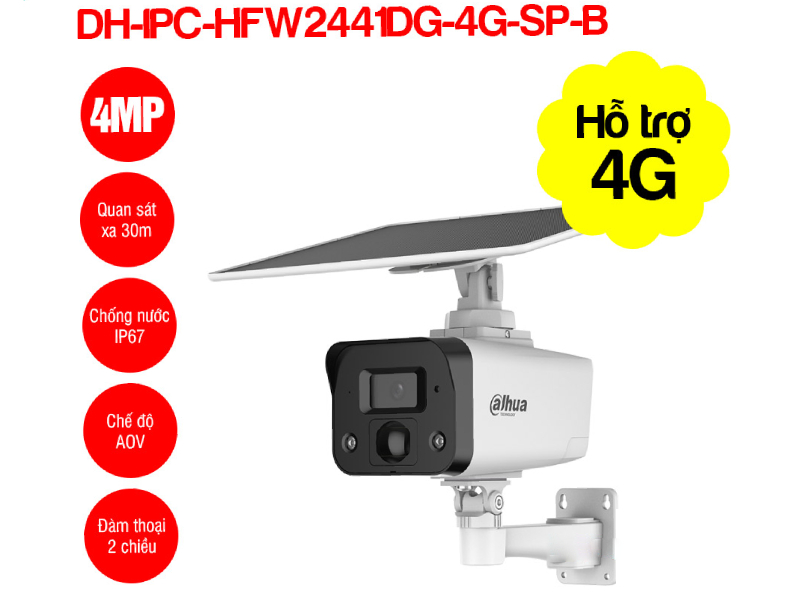 Camera IP 4G 4MP Dahua DH-IPC-HFW2441DG-4G-SP-B
