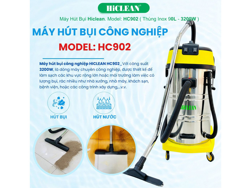Máy hút bụi nước công nghiệp HiClean HC 902