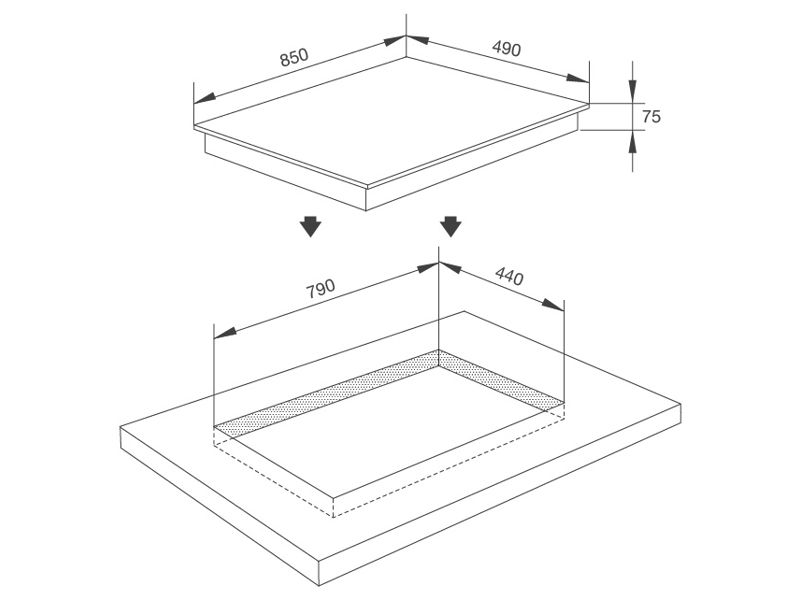 Bếp gas âm 2 vùng nấu Malloca AS 9402B