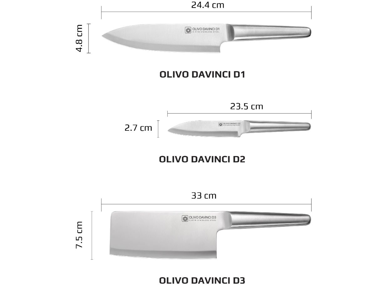 Bộ dao 3 món Olivo Davinci
