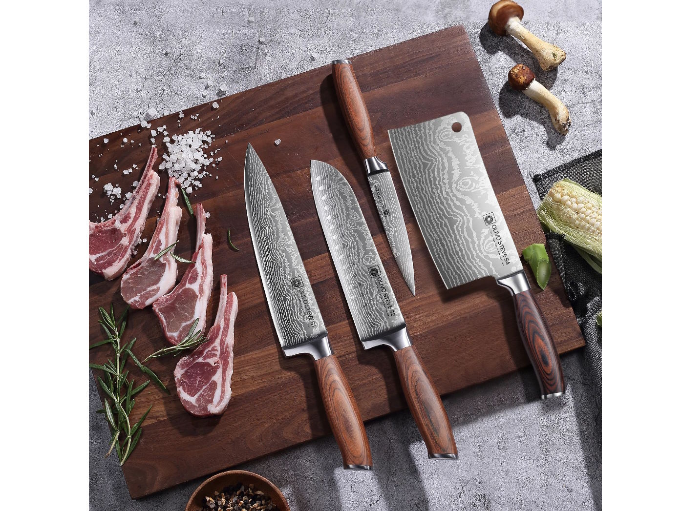 Bộ dao 4 món Olivo Steve