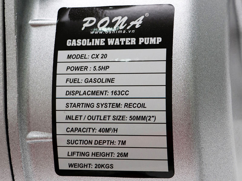 Máy bơm nước chạy xăng Pona CX 20