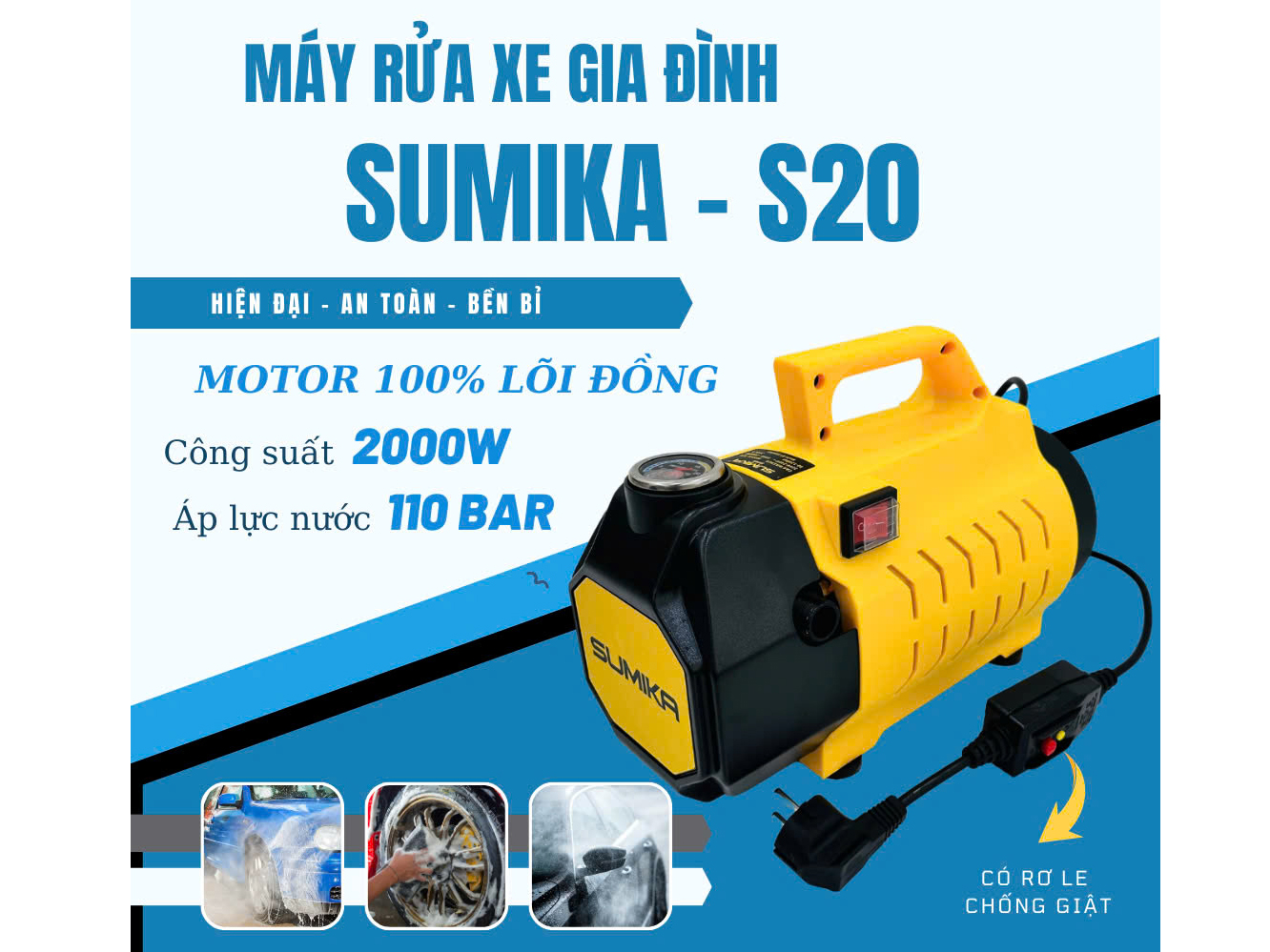 Máy rửa xe áp lực Sumika S20 - 2.000W