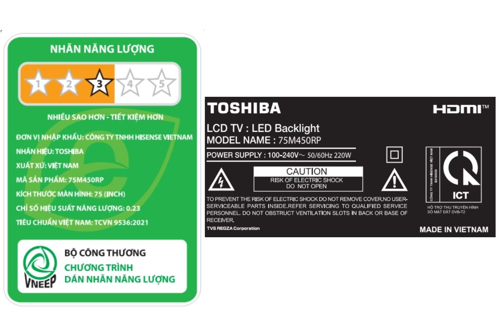 Smart Tivi QLED Toshiba AI 4K 75 inch 75M450RP