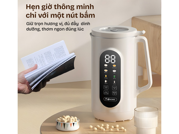 Chức năng hẹn giờ Máy làm sữa hạt đa năng Fujihome SM1636