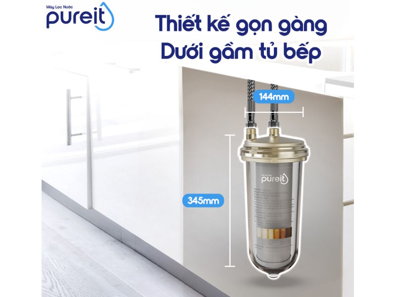 Lọc thô trong suốt âm tủ bếp PureIT UX5010