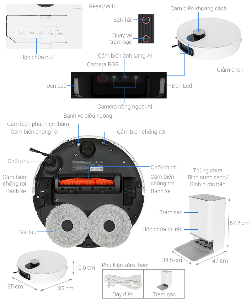 Robot hút bụi lau nhà Xiaomi Vacuum 5 Pro EU (BHR07WFEU) Robot hút bụi lau nhà Xiaomi Vacuum 5 Pro EU (BHR07WFEU)