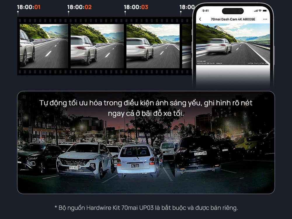 Camera hành trình trước sau 70mai A800SE-1