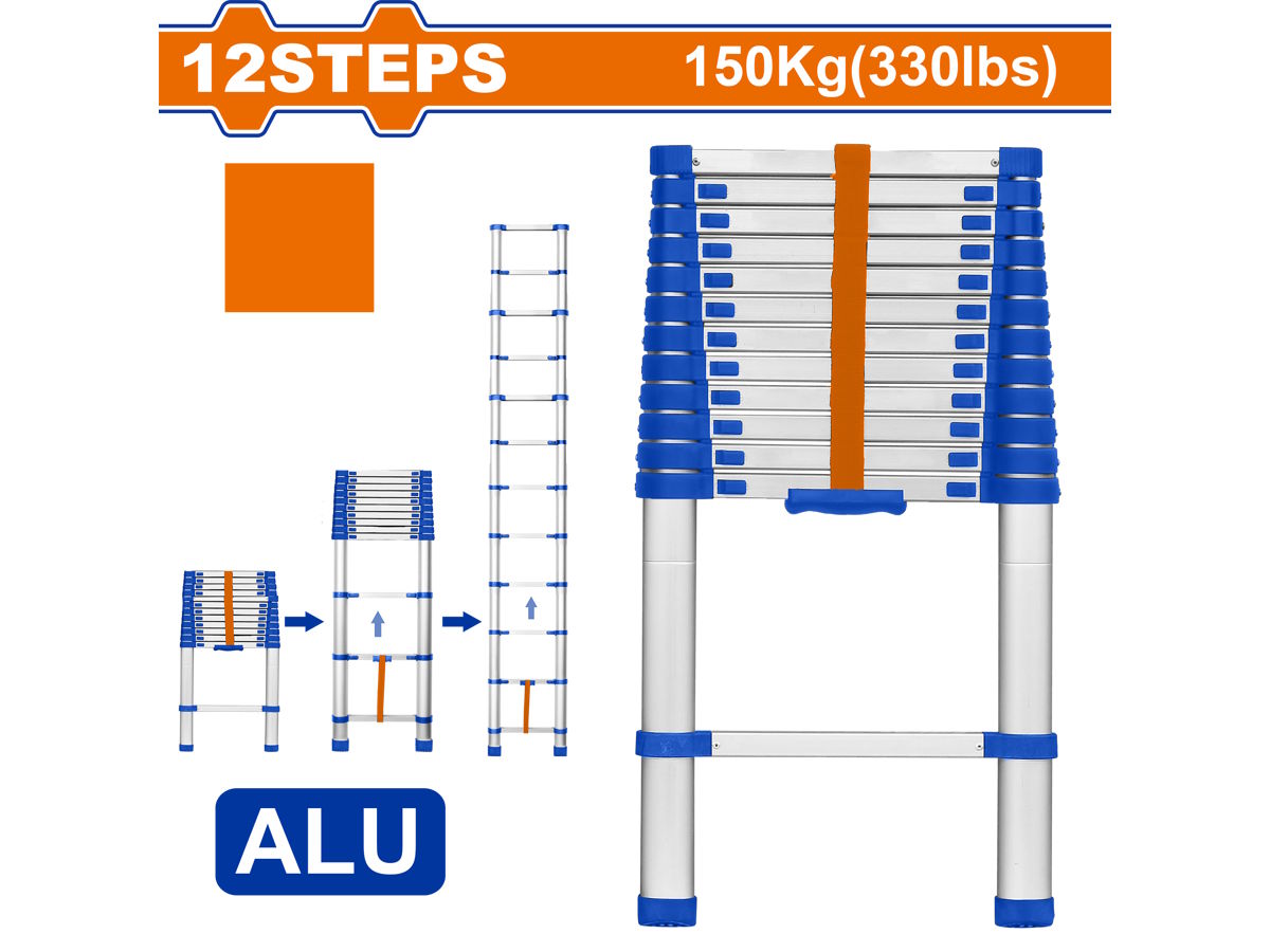 Thang nhôm rút đơn 3.8m Wadfow WLD5H12