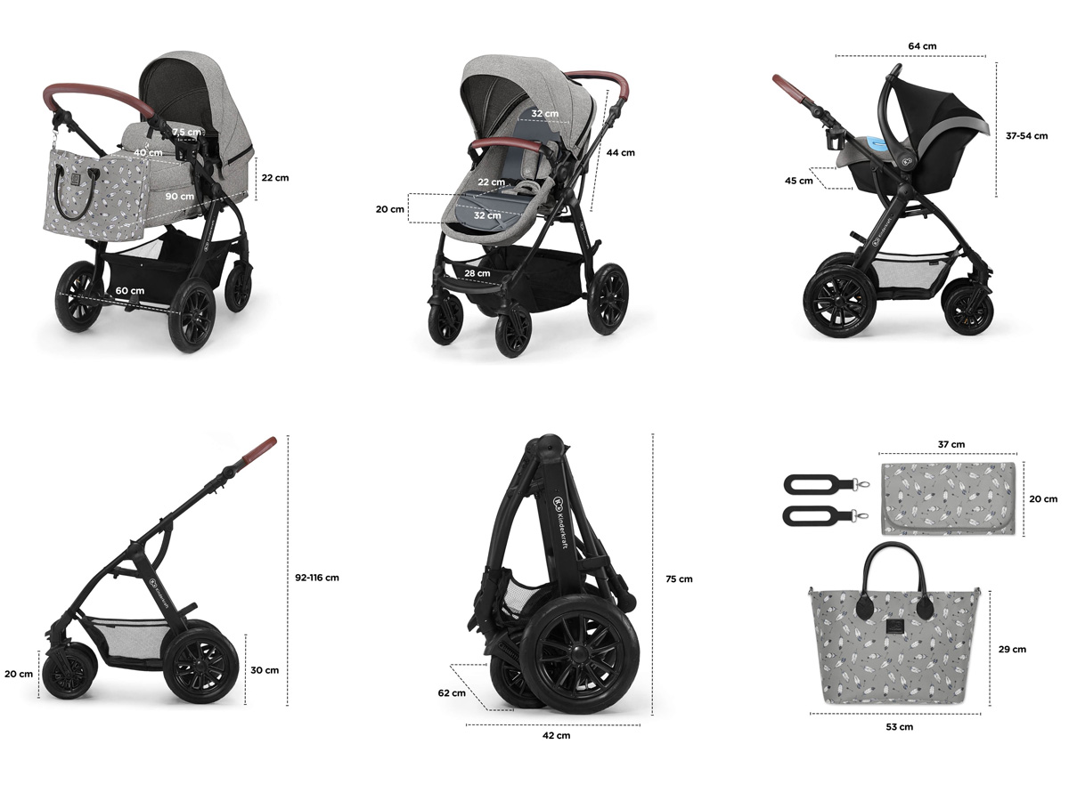 Bộ xe đẩy cho bé Kinderkraft XMOOV3IN1