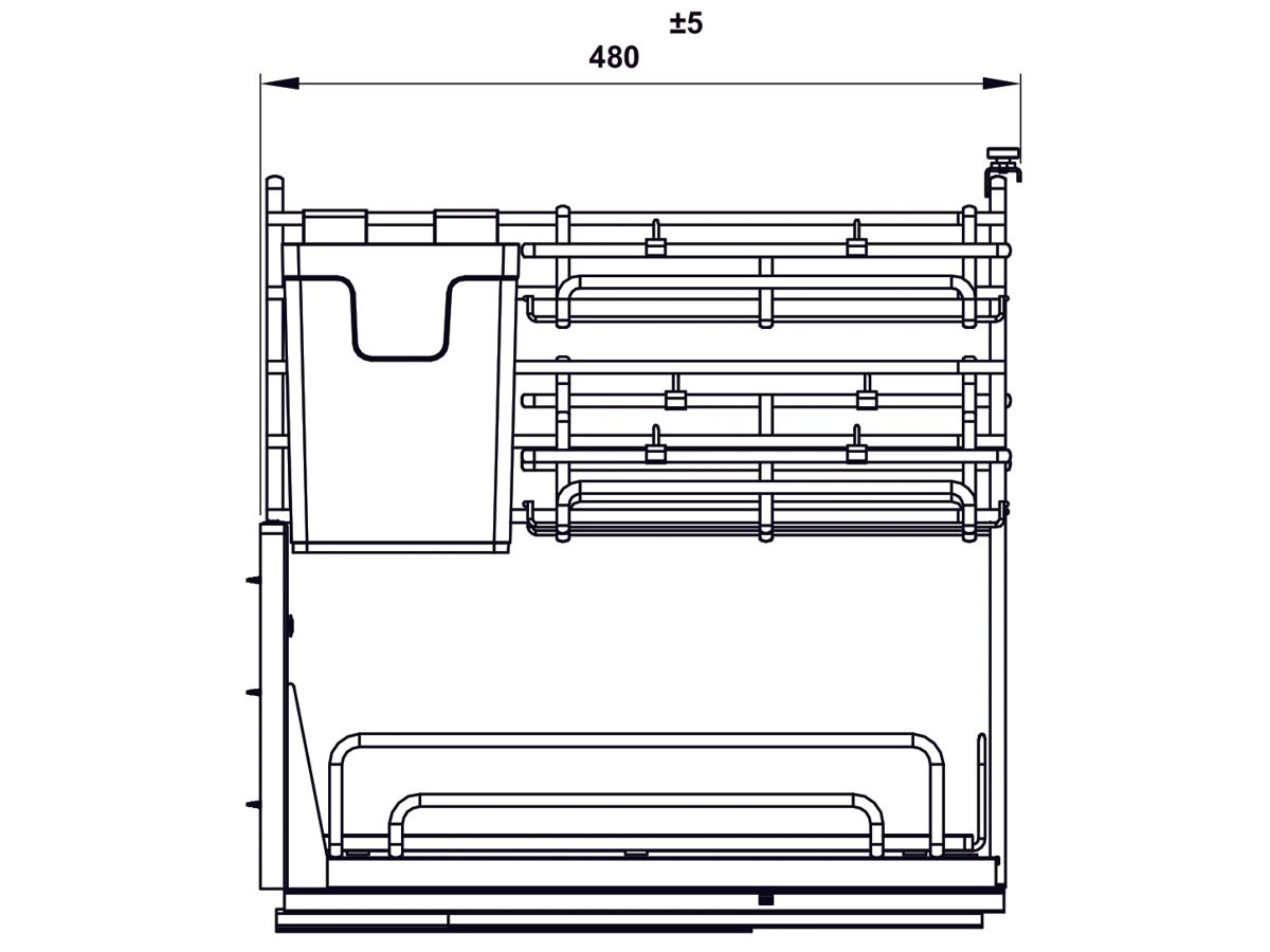 Rổ gia vị dao thớt Omero SUS304 Ovan 300mm (547.11.003)