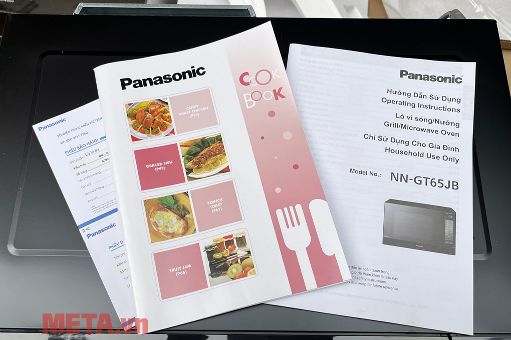 Sách hướng dẫn sử dụng và nấu nướng Panasonic NN-GT65JBYUE
