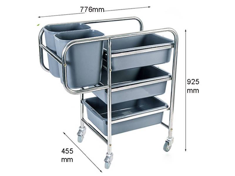 Xe dọn bàn 3 tầng khung inox 77 HT08167