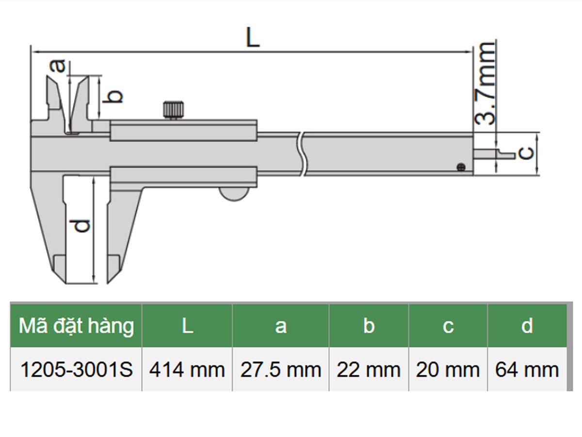 Thước cặp cơ khí Insize 1205-3001S