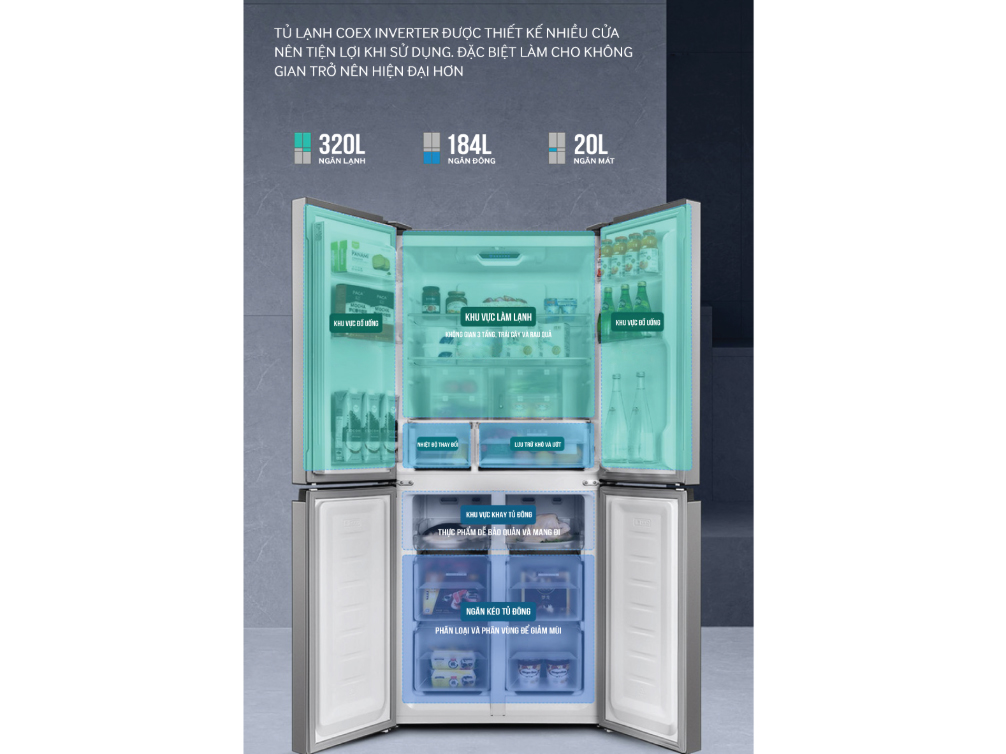 Tủ lạnh inverter dùng cho gia đình trên 5 người Tủ lạnh inverter