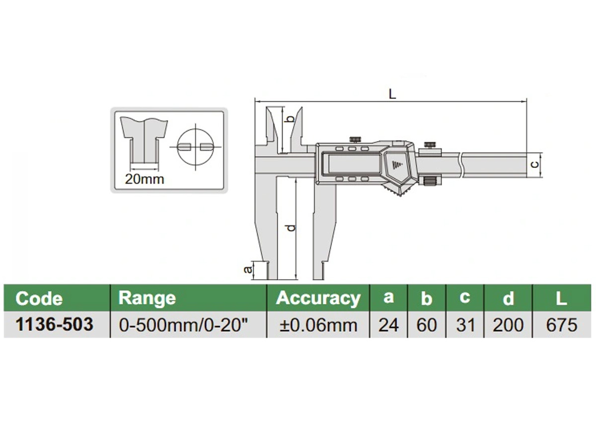 Thước cặp điện tử Insize 1136-503
