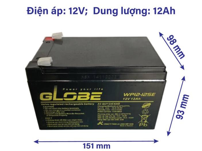 Ắc quy 12V 12Ah Globe WP12-12SE