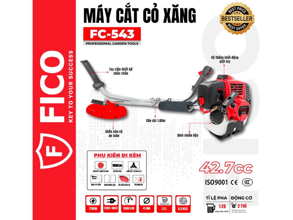 Máy cắt cỏ chạy xăng Fico FC-543