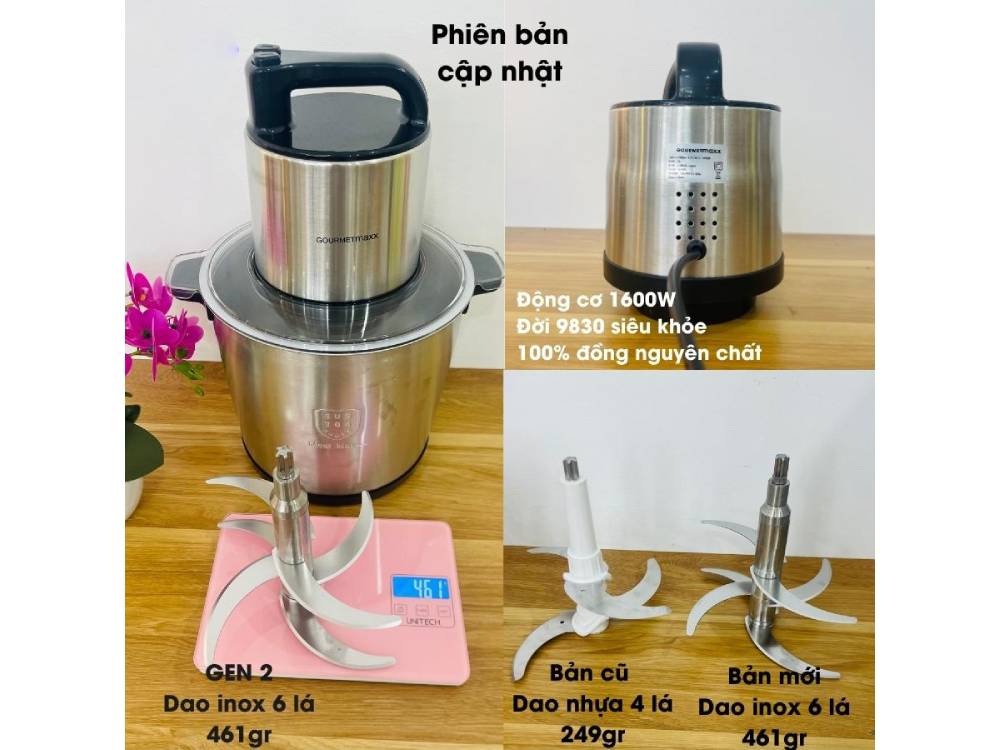 Máy xay thịt, rau củ Gourmetmaxx 12L 1.600W - Phiên bản mới
