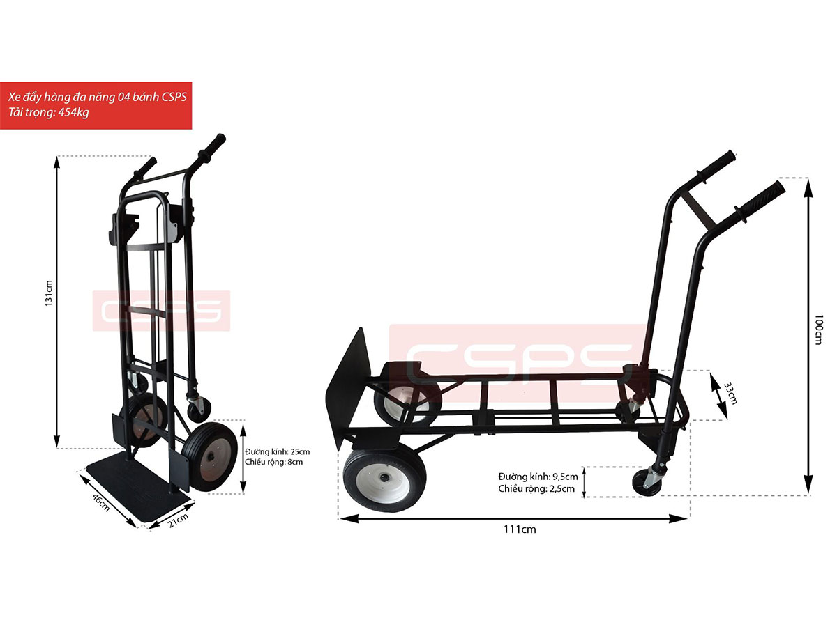 Xe đẩy hàng đa năng 4 bánh CSPS VNTR2100BB2B