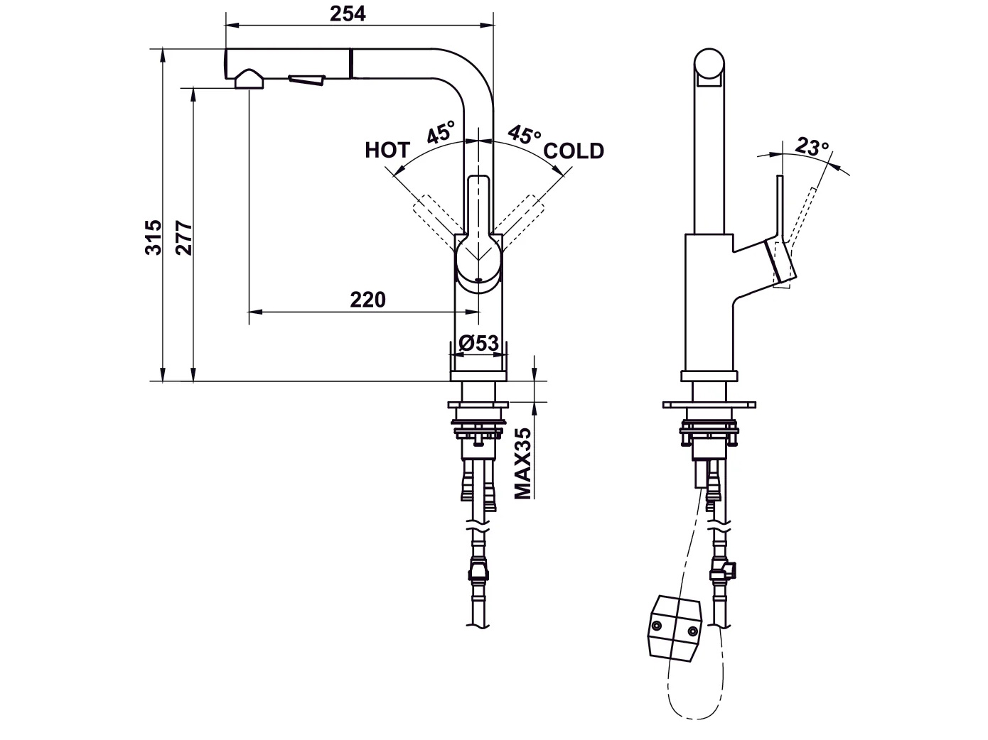 Vòi bếp Hafele LUX-P HT25-SH1P315