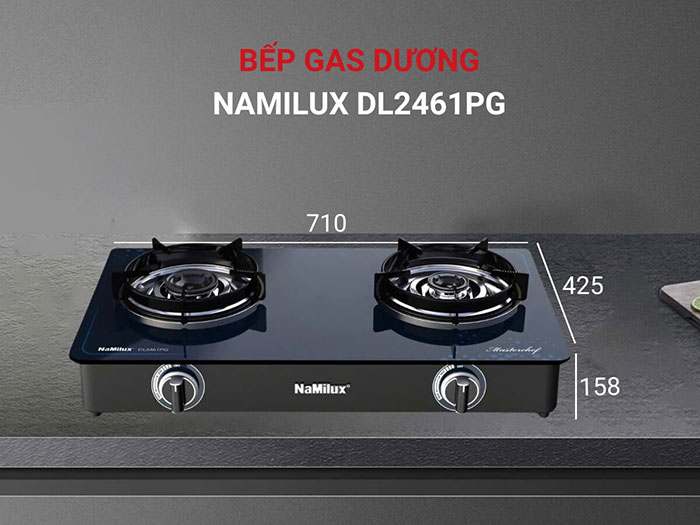 Bếp gas đôi kính cường lực NaMilux DL2461PG